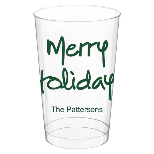 Studio Merry Holidays Clear Plastic Cups